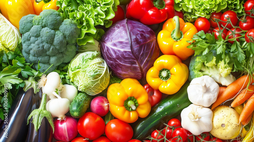 Colorful assortment of fresh vegetables for healthy eating and cooking inspiration