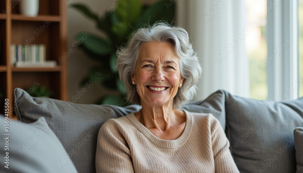 Smiling Senior Woman at Home