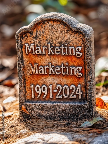 Marketing tombstone representing the death of traditional marketing