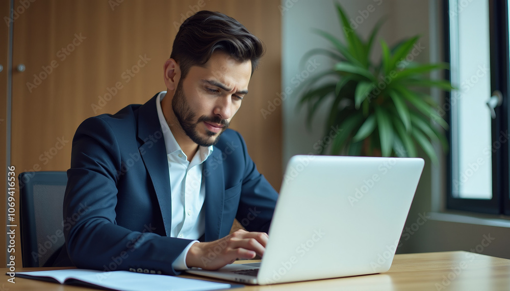Focused Business Professional at Work Focused Business Professional at Work