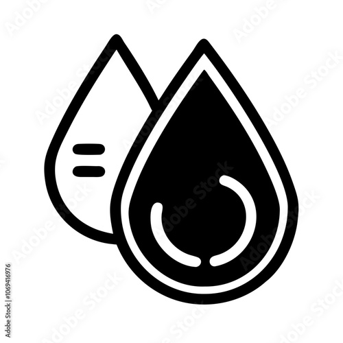 Icon of blood drops on white background, minimalistic design, copy space