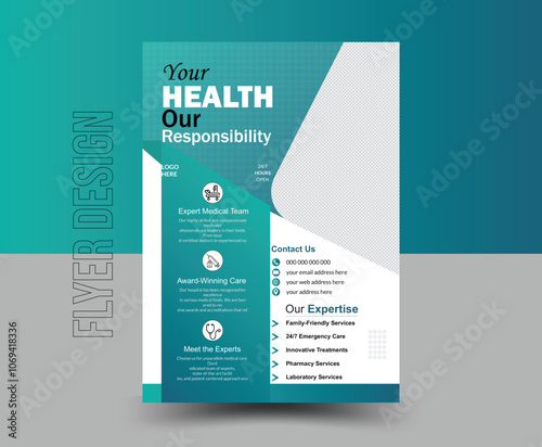 Professional creative health care medical flyer template