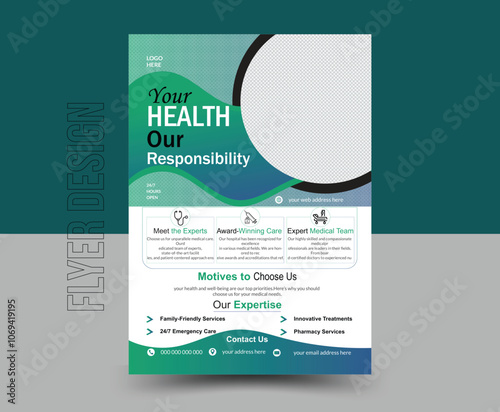 Professional creative medical health care flyer template design
