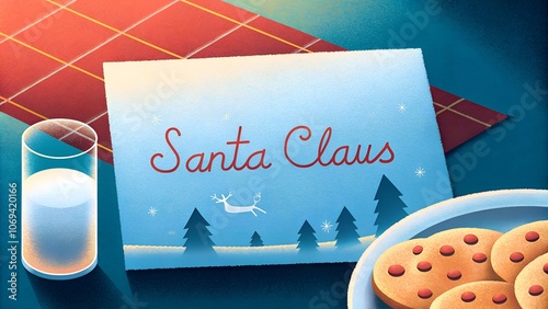 Letter to Santa Claus with Cookies and Milk