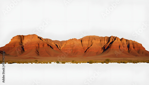 View of the West Macdonnell Ranges/Tjoritja National Park highlighted by white, png photo