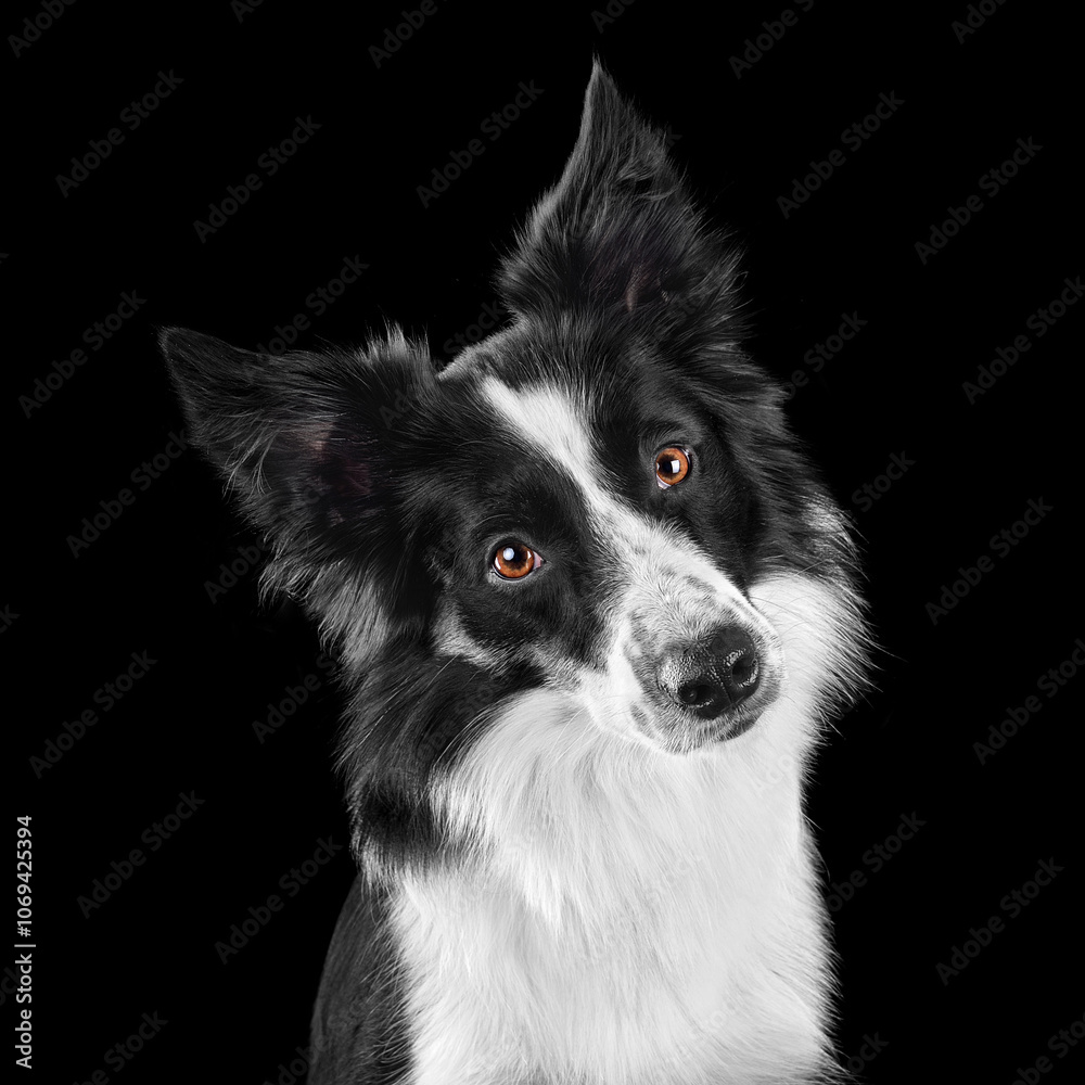Fototapeta premium Portrait of sitting border collie dog