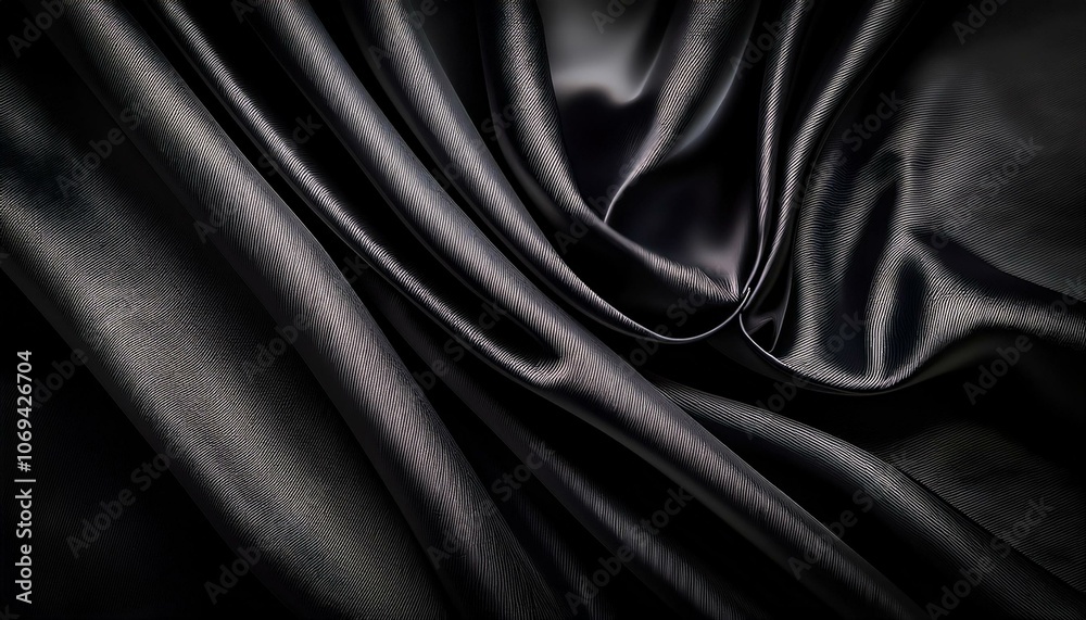 Fototapeta premium smooth elegant black satin texture abstract background luxurious background design