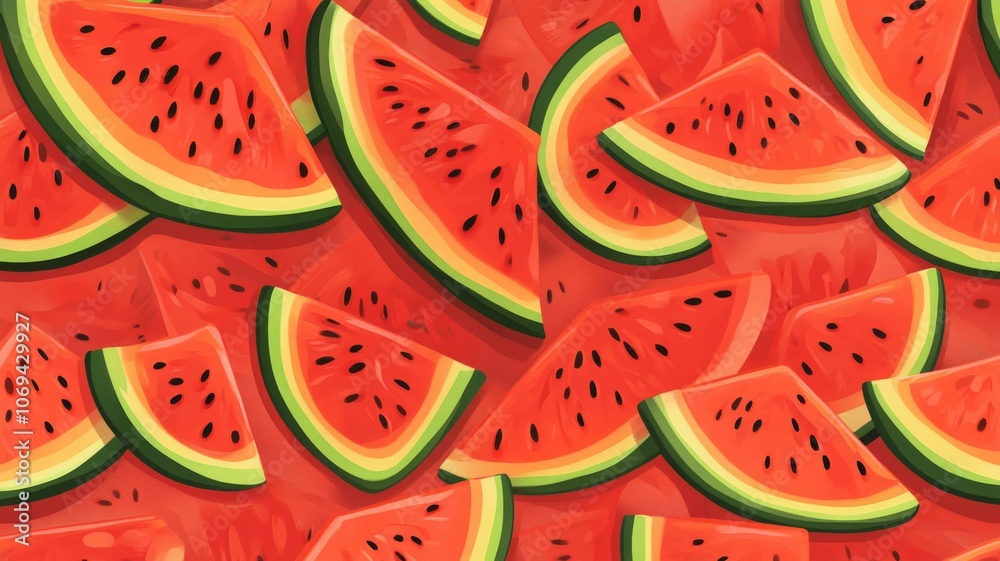 juicy watermelon pattern background exudes deliciousness. AI Generative juicy watermelon pattern background exudes deliciousness. AI Generative