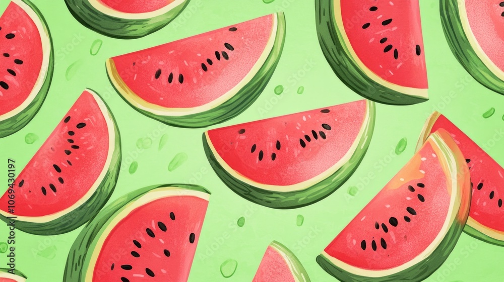 juicy watermelon pattern background exudes deliciousness. AI Generative juicy watermelon pattern background exudes deliciousness. AI Generative