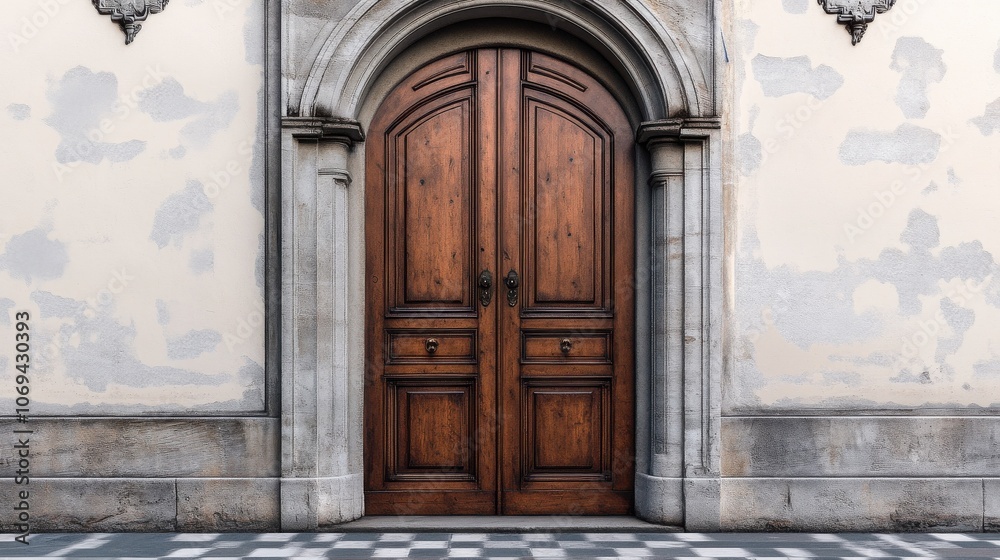 Door mockup with transparent background for edits