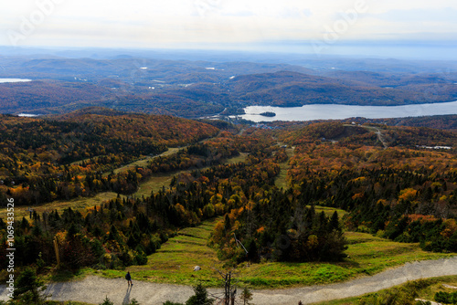 Panoramic landscape from atop of Mont Tremblant