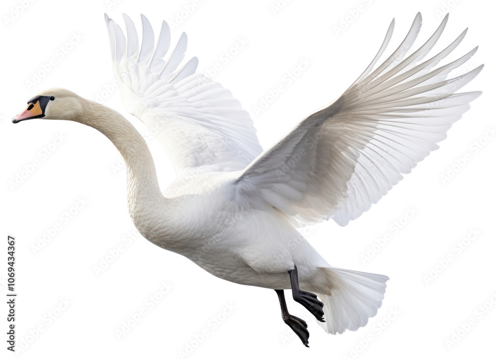 Obraz premium PNG Flying swan animal goose white.