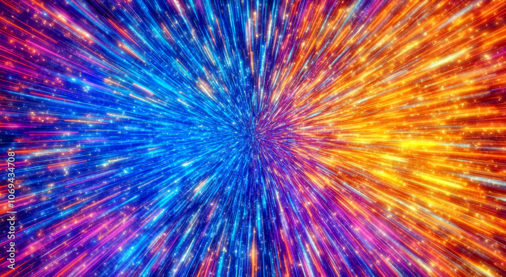 Abstract background with colorful lines radiating outwards, creating a dynamic and energetic visual Abstract background with colorful lines radiating outwards, creating a dynamic and energetic visual