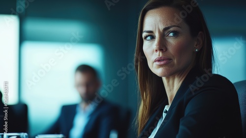 Wallpaper Mural Focused Female Executive in Modern Boardroom Torontodigital.ca