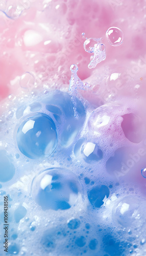 Lathered Soap Suds and Bubbles Background for Cleanliness Concept -