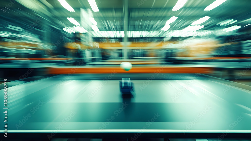 Motion blurred image of a table tennis robot in action - Motion blurred image of a table tennis robot in action -