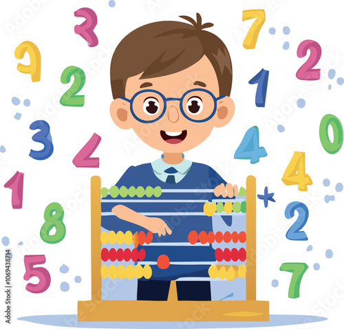 boy playing with abacus