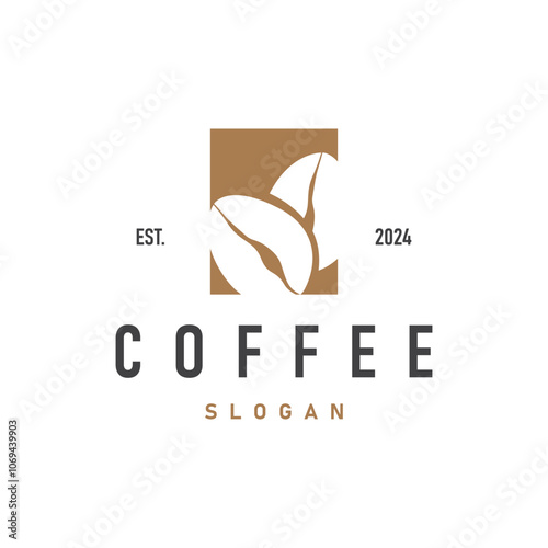 vintage retro design logo coffee bean drink simple concept illustration template