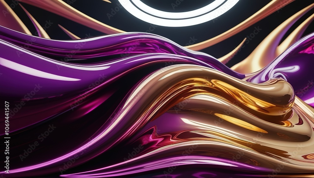 Abstract flowing shapes in vibrant colors with glossy textures. Abstract flowing shapes in vibrant colors with glossy textures.
