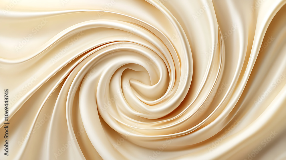 Soft pastel beige cream color, shiny satin silk swirl wave background banner, Abstract textile fabric material, backdrop texture for product display or text Soft pastel beige cream color, shiny satin silk swirl wave background banner, Abstract textile fabric material, backdrop texture for product display or text