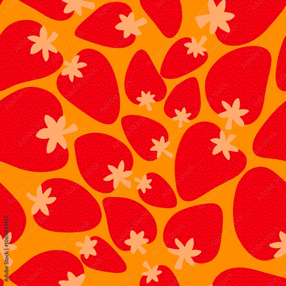 Summer fruit seamless strawberry berry pattern for wrapping paper and fabrics Summer fruit seamless strawberry berry pattern for wrapping paper and fabrics