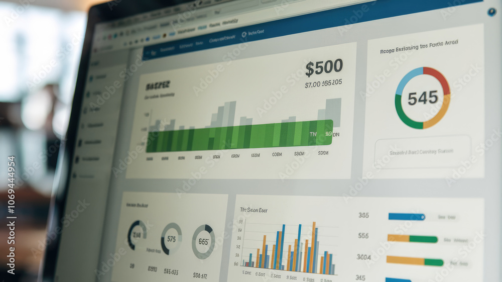 A computer monitor displays a graph with a green line and a red line. The green line is labeled 