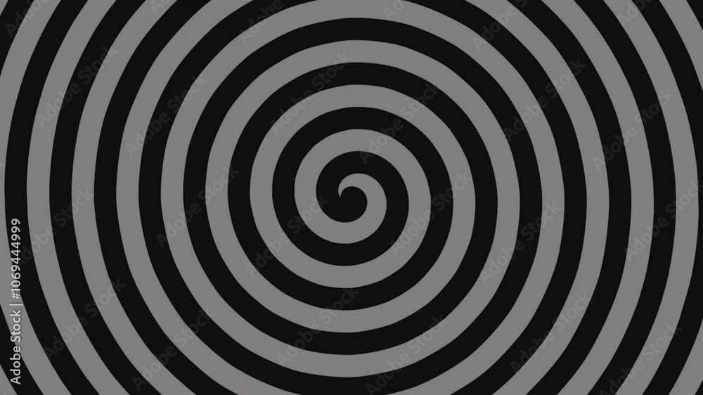 Grayscale spiral pattern with concentric circles suitable for backgrounds, textures, abstract designs, print materials, or psychedelic art projects. Grayscale spiral pattern with concentric circles suitable for backgrounds, textures, abstract designs, print materials, or psychedelic art projects.