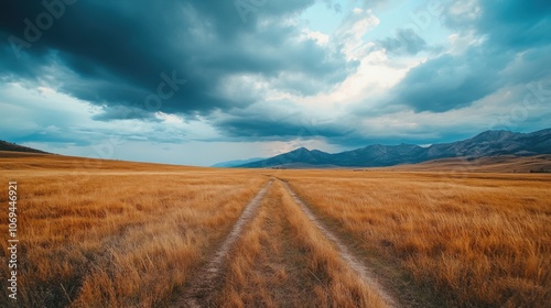 Expansive Dry Landscape Under Dramatic Clouds