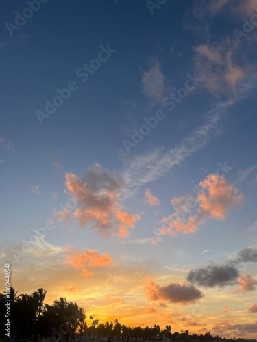 Sunset sky in Punta Cana, Dominican Republic