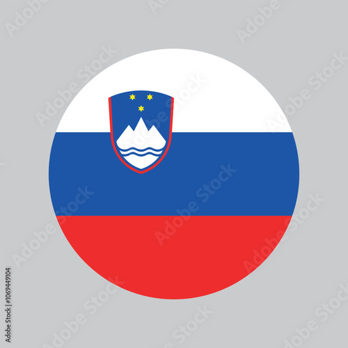 Slovenia round icon, Slovenian country flag icon, circle vector button