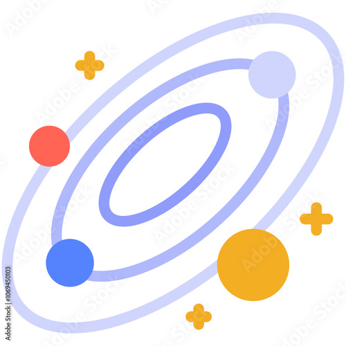 solar system flat icon
