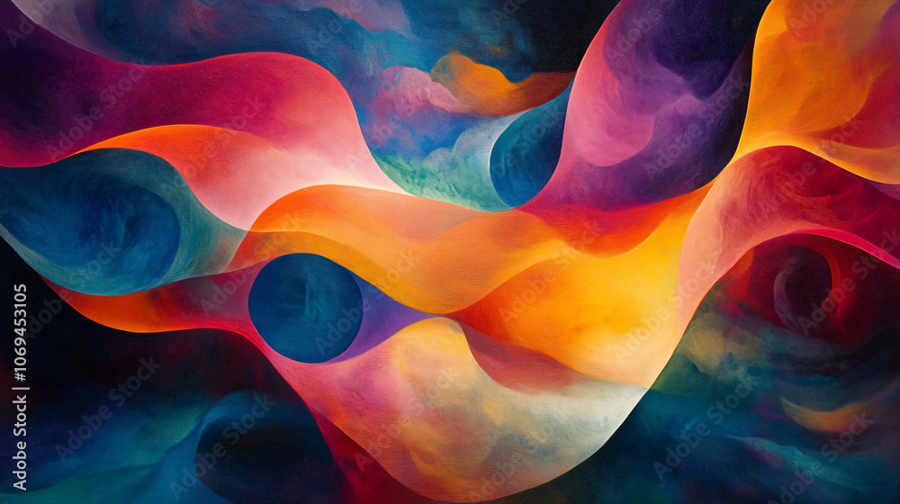 Obraz premium Abstract fluid shapes with vibrant color transitions.