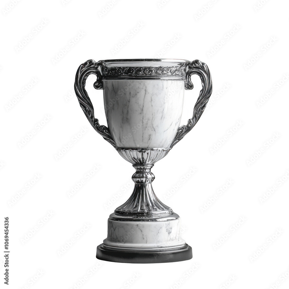 White and silver Trophy on transparent backgroung, png file, no background White and silver Trophy on transparent backgroung, png file, no background