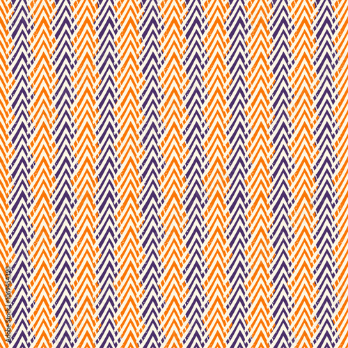 Paint brush zigzag lines. Hand drawn seamless pattern. Jagged stripes motif. Wavy linear ornament. Chevrons wallpaper. Striped backdrop. Geometric digital paper. Ethnic textile print. Tribal design.