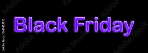 Minimalist banner with neon Black Friday inscription