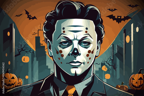 character based on horror story murderous doll Hallowen Ai generated image
