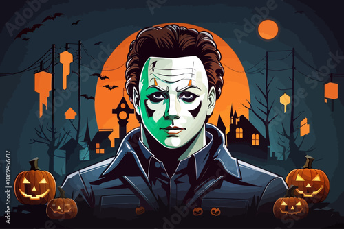character based on horror story murderous doll Hallowen Ai generated image