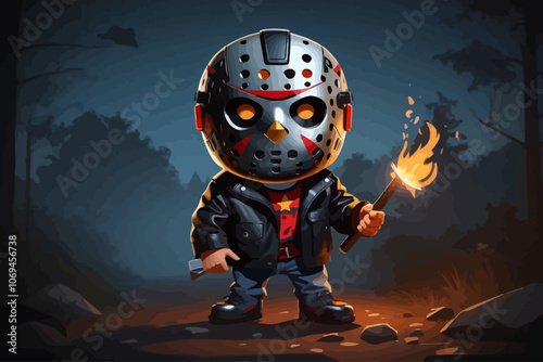 character based on horror story murderous doll Hallowen Ai generated image