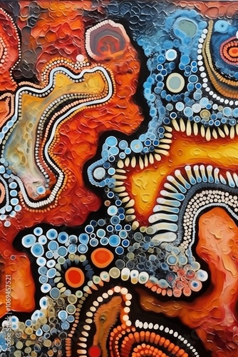 Raw style Colorful abstract painting