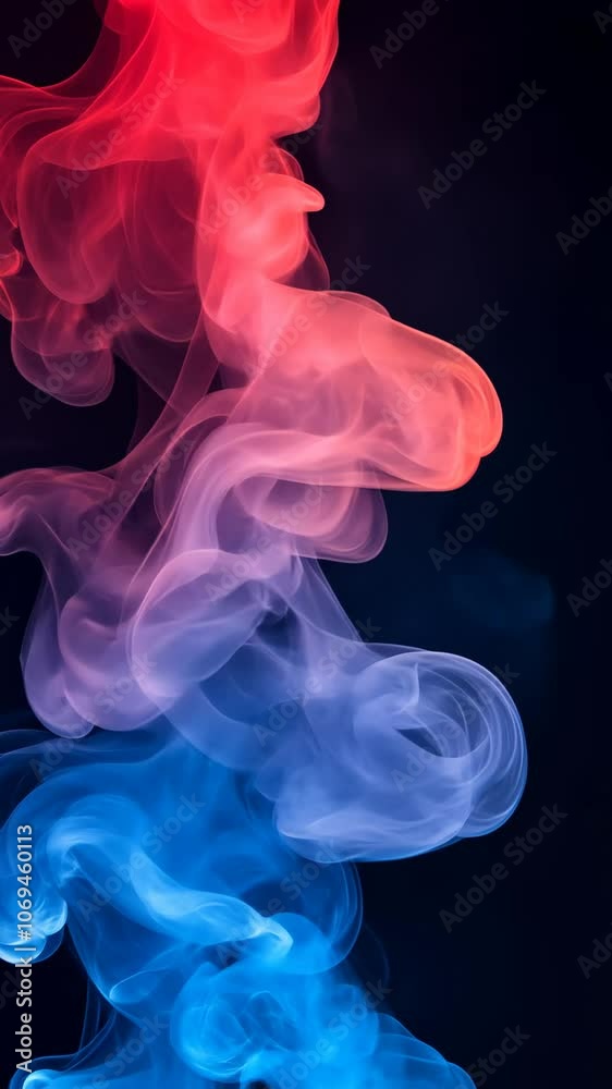 Vibrant smoke dancing and forming abstract shapes in colorful displays Vibrant smoke dancing and forming abstract shapes in colorful displays