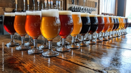 A Row of Craft Beer Glasses