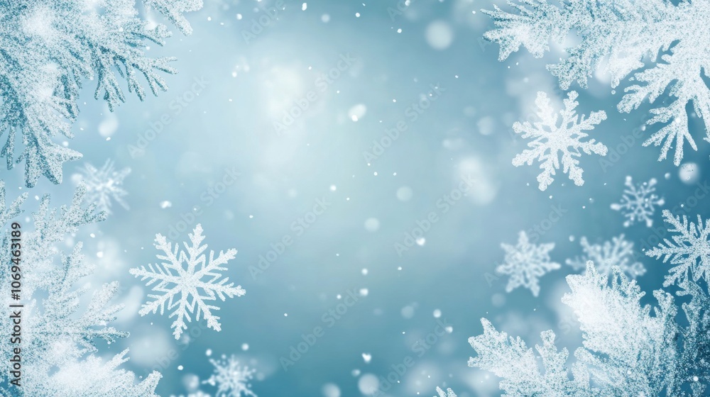 Winter wonderland banner with snowflakes and blank space for holiday messages or promotions Winter wonderland banner with snowflakes and blank space for holiday messages or promotions