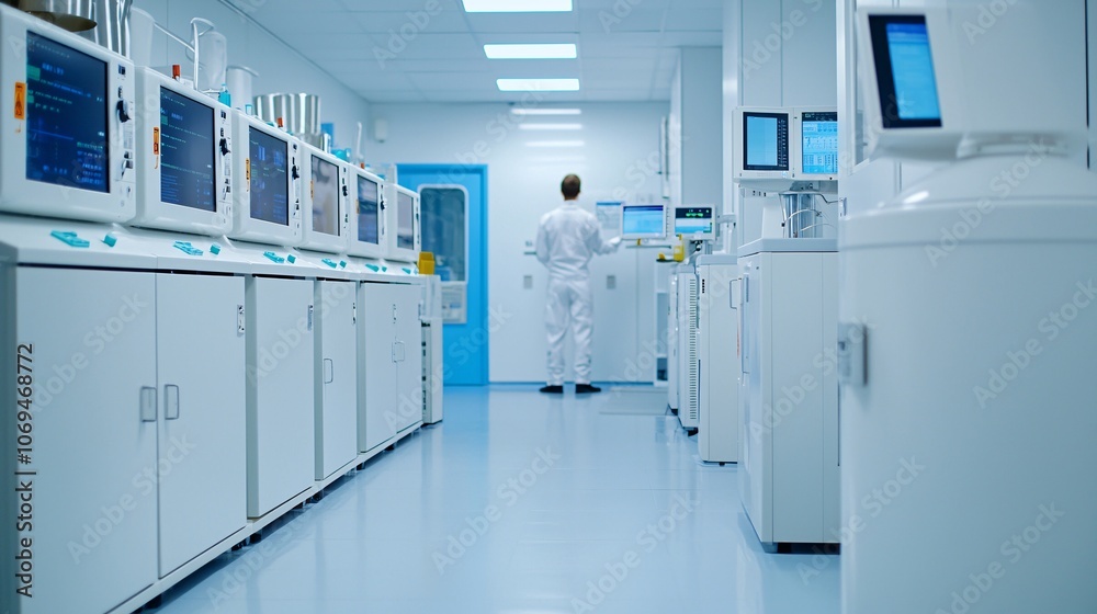 Inside view of a biogas plant control room, with technicians monitoring screens and digital equipment, representing modern energy management. 8K Inside view of a biogas plant control room, with technicians monitoring screens and digital equipment, representing modern energy management. 8K