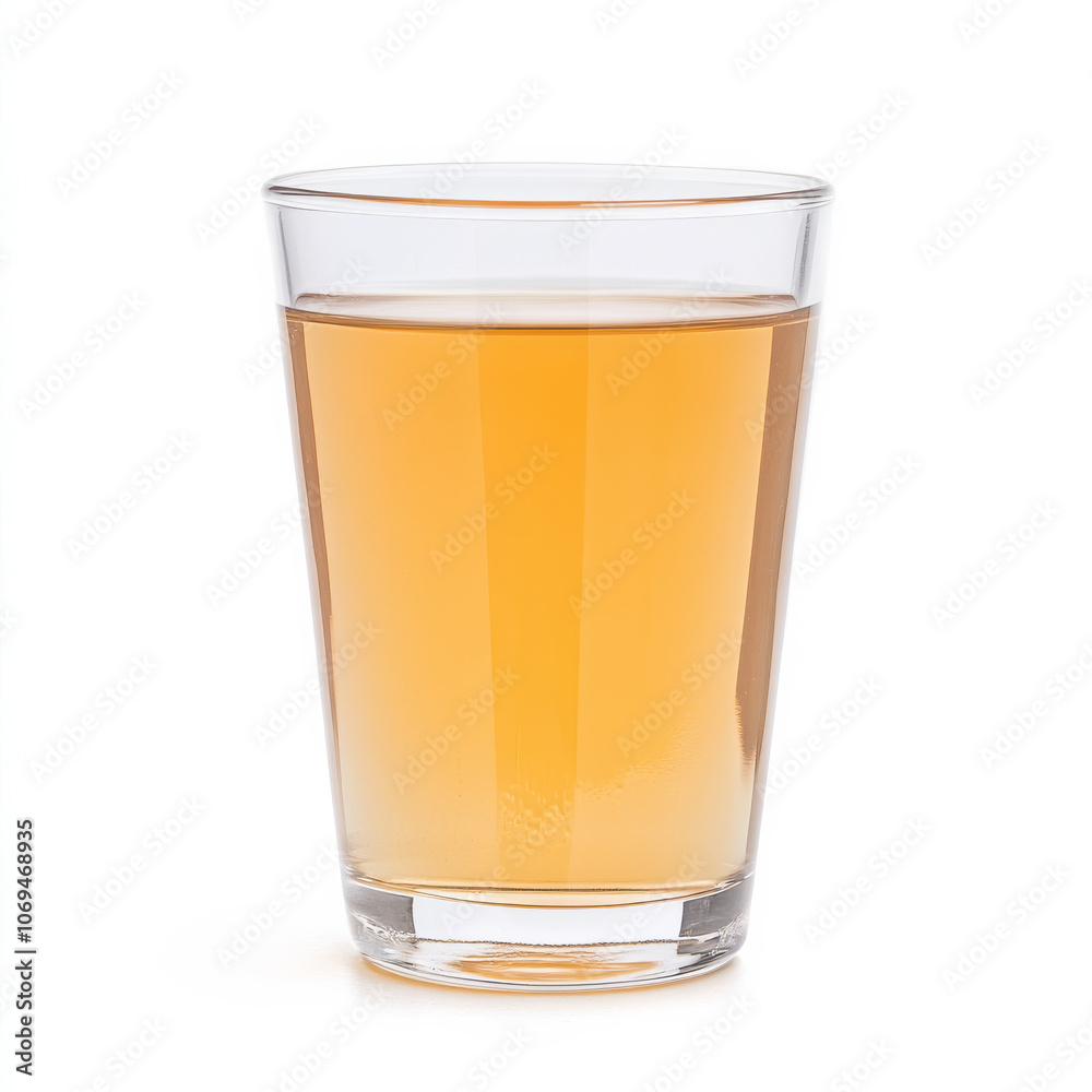 A glass of apple cider vinegar drink, isolated on a white background, showcasing a health tonic A glass of apple cider vinegar drink, isolated on a white background, showcasing a health tonic