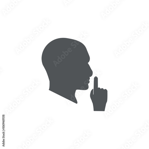 Silhouette illustration design vector is forbidden to speak, noisy.