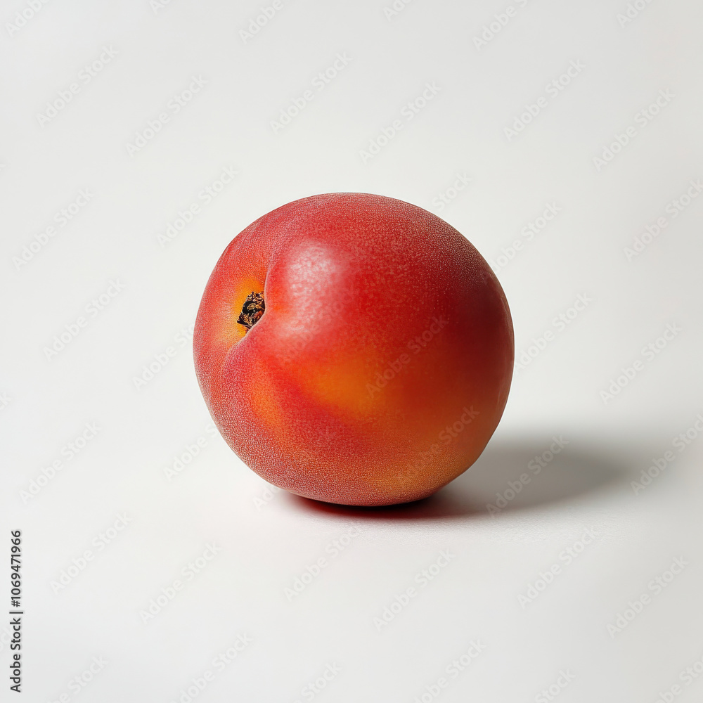 A single ripe apricot, isolated on a white background, showcasing a sweet stone fruit A single ripe apricot, isolated on a white background, showcasing a sweet stone fruit