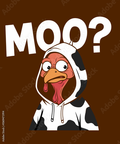 MOO Turkey, funny thanksgiving illustration