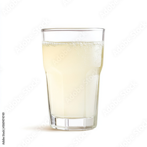 A glass of coconut water, isolated on a white background, highlighting a hydrating drink