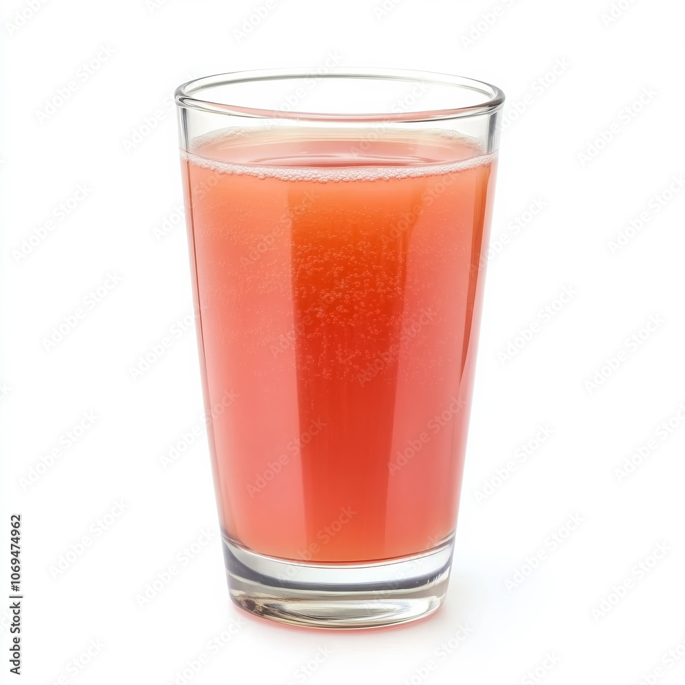 A glass of refreshing watermelon juice, isolated on a white background, emphasizing a hydrating drink A glass of refreshing watermelon juice, isolated on a white background, emphasizing a hydrating drink