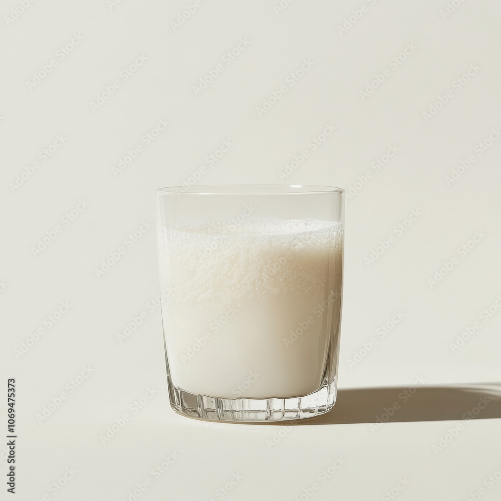 A glass of coconut milk, isolated on a white background, showcasing a tropical dairy-free drink A glass of coconut milk, isolated on a white background, showcasing a tropical dairy-free drink